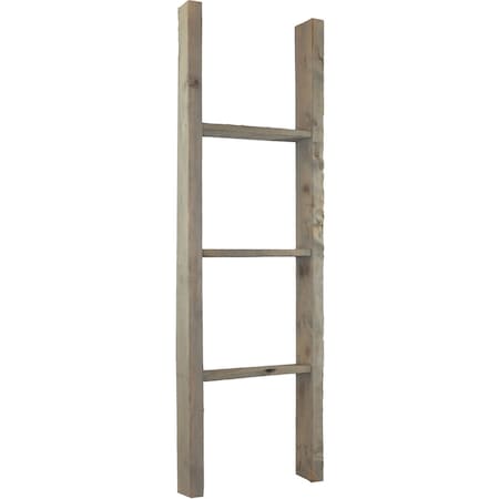 Ekena Millwork 15"W x 48"H x 3 1/2"D Vintage Farmhouse 3 Rung Ladder, Barnwood Decor Collection, Reclaimed Grey DECR015X048X04LDRGY
